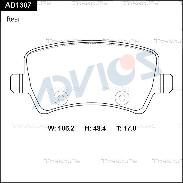 Тормозные колодки Advics задние для Land Rover Freelander II 2006-2014. Артикул AD1307