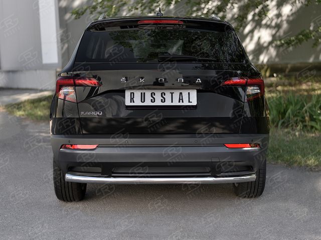 Защита RusStal заднего бампера d63 (секции) для Skoda Karoq 2020-2026. Артикул SKKZ-003446