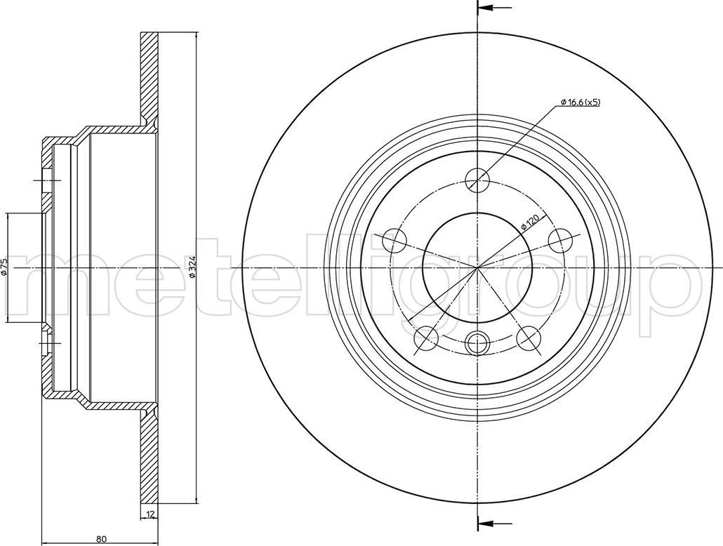 Тормозной диск Metelli. Артикул 23-0782C