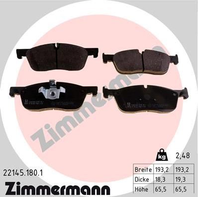 Тормозные колодки Zimmermann. Артикул 22145.180.1