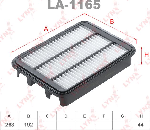 Воздушный фильтр LYNXauto для Chery Tiggo (T11) I 2010-2014. Артикул LA-1165