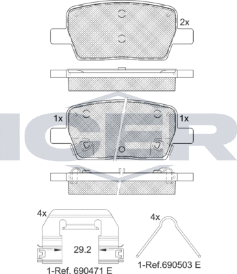 Тормозные колодки Icer. Артикул 182278