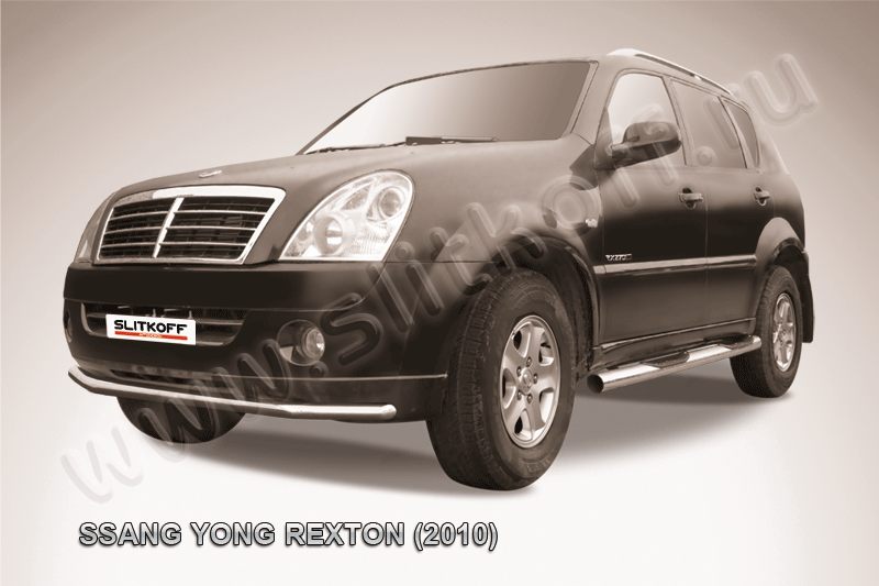 Защита Slitkoff переднего бампера d57 для SsangYong Rexton II 2010-2012. Артикул z