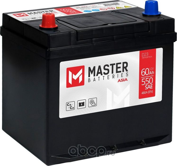 MASTER BATTERIES Asia 60Ah L+ Master Batteries. Артикул MBA601