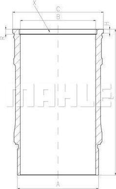 Гильза цилиндра Mahle для Mercedes-Benz Arocs 2013-2026. Артикул 001 LW 00143 001