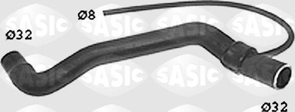 Патрубок системы охлаждения (радиатора) Sasic правый верхний для Volkswagen Passat B3 1988-1993. Артикул SWH6816