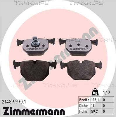 Тормозные колодки Zimmermann rd:z задние для BMW Z4 I (E85/E86) 2006-2008. Артикул 21487.970.1