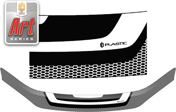 Дефлектор СА Пластик для капота (Серия Art серебро) ВАЗ Lada Калина универсал 2013-2018. Артикул 2010012710598