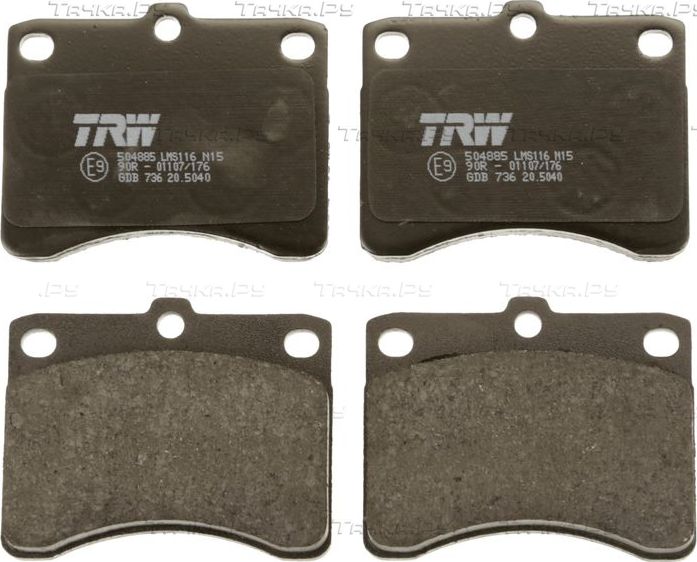 Тормозные колодки TRW. Артикул GDB736