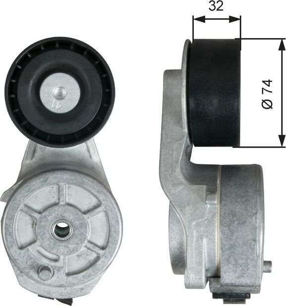 Натяжной ролик (натяжитель) приводного клинового зубчатого ремня Gates FleetRunner™ для Scania 4 1996-2007. Артикул T38710
