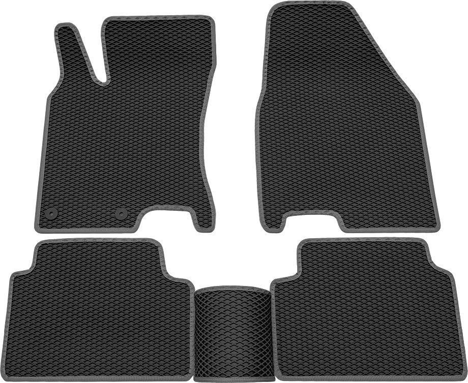 Коврики Rezkon EVA для салона Nissan Qashqai I 2007-2013 Серый кант. Артикул 9025020102