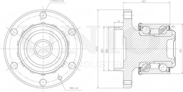 Ступица колеса с интегрированным подшипником (Unio). Артикул HUB-20056