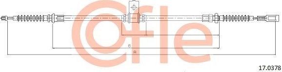 Трос ручника (тросик ручного тормоза) Cofle задний правый для Nissan Cabstar F24M, F24W 2006-2013. Артикул 92.17.0378
