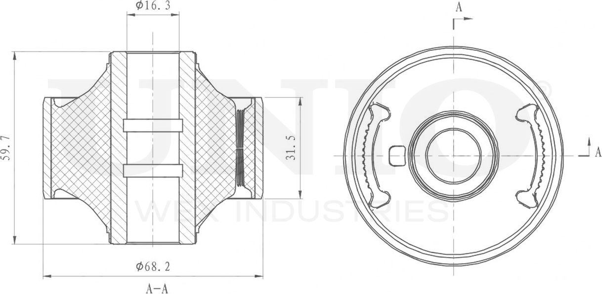 Сайлентблок рычага подвески (Unio). Артикул RMP-20462