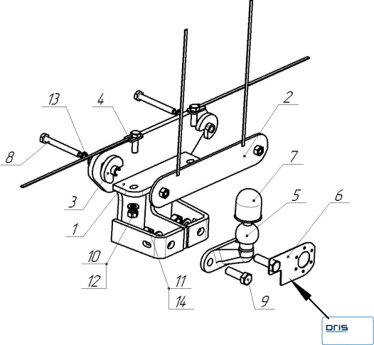 Фаркоп Oris (ранее Bosal) для Tank 500 2023-2026. Фланцевое крепление. Артикул 9021-F
