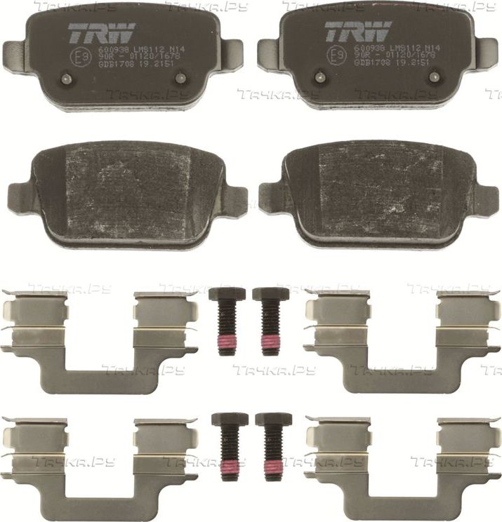 Тормозные колодки TRW COTEC задние для Land Rover Freelander II 2006-2014. Артикул GDB1708