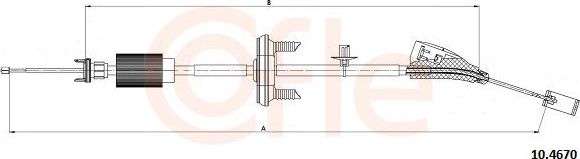Трос ручника (тросик ручного тормоза) Cofle. Артикул 10.4670