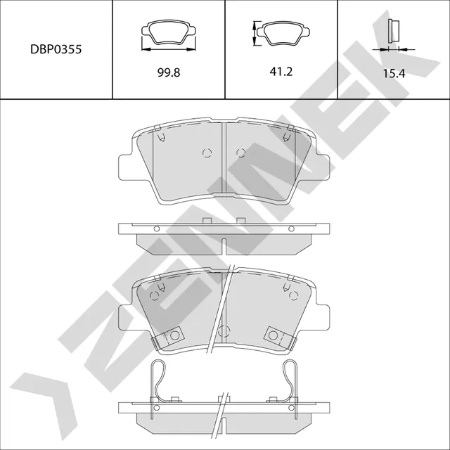 Колодки тормозные задние с отверстиями для пружин FAW BESTUNE T77 19>, GEELY ATL (Zennek). Артикул DBP0355