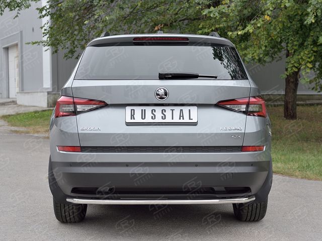 Защита RusStal заднего бампера d42 секции для Skoda Kodiaq 2017-2026. Артикул SKKZ-002778