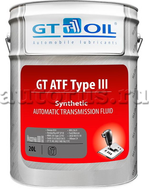 Масло транс. GT ATF Type-III Dexron III H  20 л (GT OIL). Артикул 8809059407622