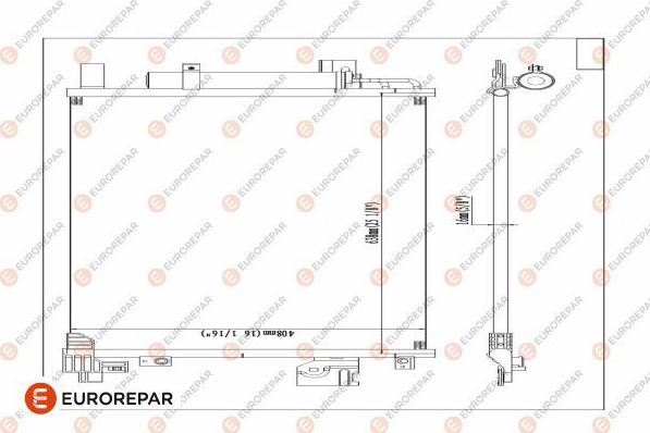 Радиатор кондиционера (конденсатор) Eurorepar для Mitsubishi Lancer IX 2007-2013. Артикул 1610162080