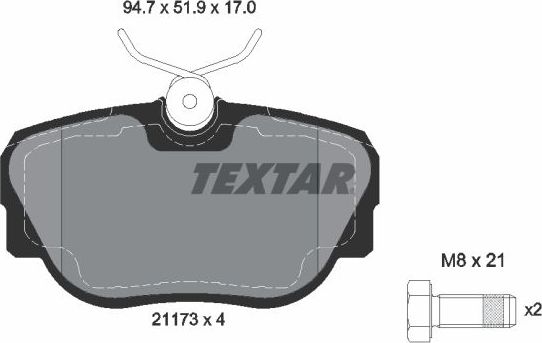Тормозные колодки Textar Q+ передние для BMW 3 II (E30) 1982-1994. Артикул 2117302