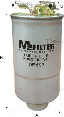 Топливный фильтр MFilter для Volkswagen Bora 1998-2005. Артикул DF 693