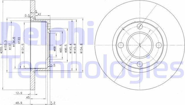 Тормозной диск Delphi передний для Audi 80 V (B4) 1991-1994. Артикул BG2752