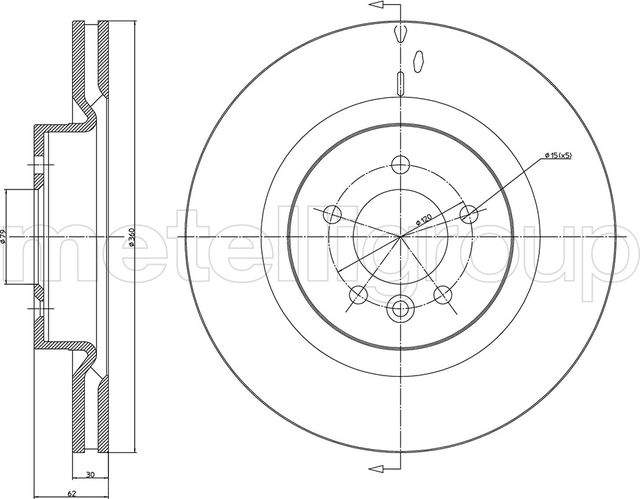 Тормозной диск Metelli. Артикул 23-1067C