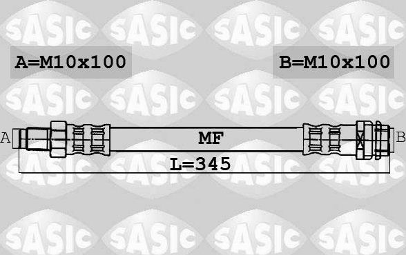 Тормозной шланг Sasic задний для Ford Transit Connect I 2002-2013. Артикул 6606033
