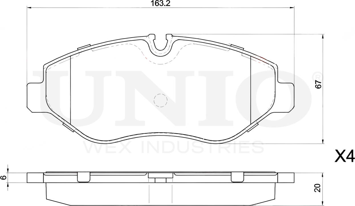 Колодки тормозные дисковые, комплект (Unio). Артикул BRP-20420