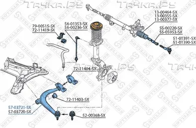 Поперечный рычаг Stellox (Стольное литье). Артикул 57-03721-SX