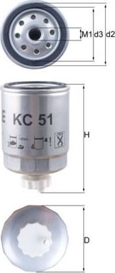 Топливный фильтр Mahle. Артикул KC 51