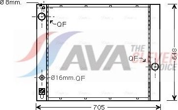 Радиатор охлаждения двигателя AVA ** CLEVER FIT **. Артикул AUA2166