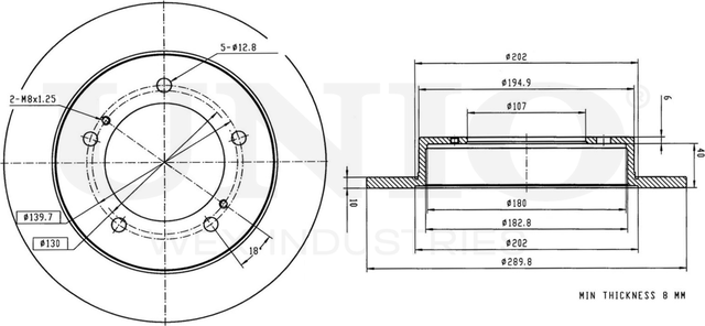 Диск тормозной (Unio). Артикул BRD-20545