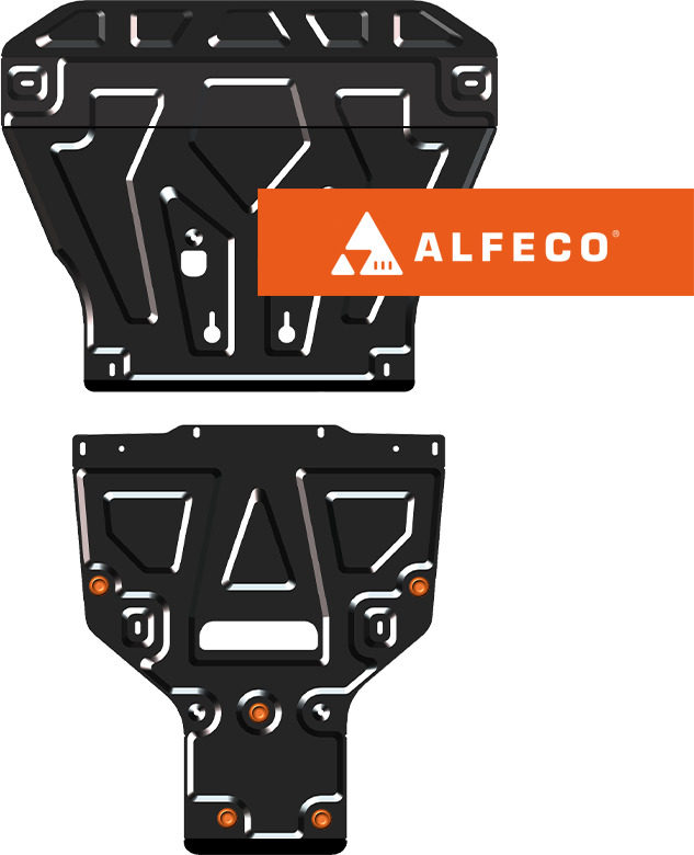 Защита Alfeco для картера, КПП и РК Audi Q8 2018-2026. Артикул ALF.30.41