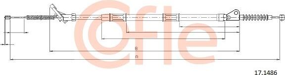 Трос ручника (тросик ручного тормоза) Cofle задний левый для Toyota Estima II 2000-2006. Артикул 92.17.1486