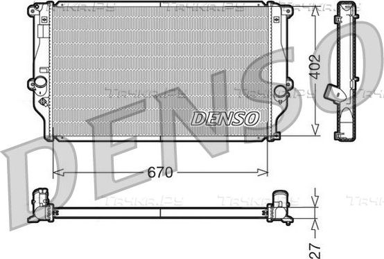 Радиатор охлаждения двигателя Denso (алюминий) для Toyota RAV4 III (XA30) 2006-2013. Артикул DRM50025