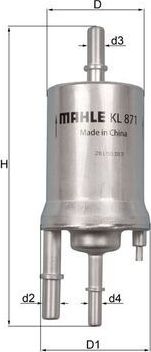 Топливный фильтр Mahle. Артикул KL 871