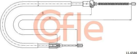Трос ручника (тросик ручного тормоза) Cofle. Артикул 92.11.6586