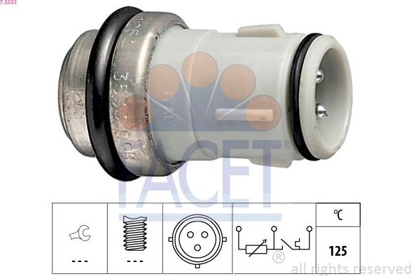 Датчик температуры охлаждающей жидкости Facet Made in Italy - OE Equivalent. Артикул 7.3533