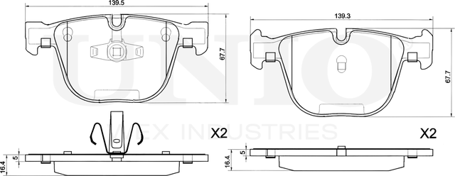 Колодки тормозные диск. задние BMW 5 (F07) 09-, 7 (F01-F04) 08- (Unio). Артикул BRP-20021