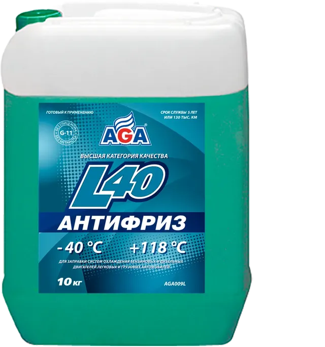 Тосол L40  сине-зеленый  10 л (AGA). Артикул aga009l