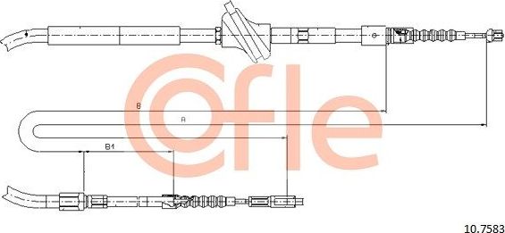 Трос ручника (тросик ручного тормоза) Cofle. Артикул 10.7583