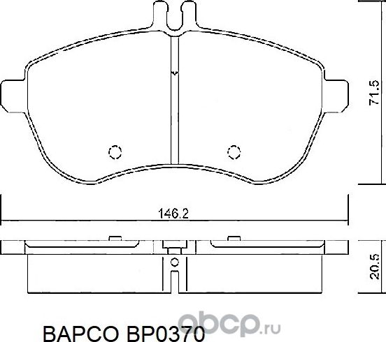 Колодки тормозные дисковые BP0370 передние, комплект, (Bapco). Артикул BP0370