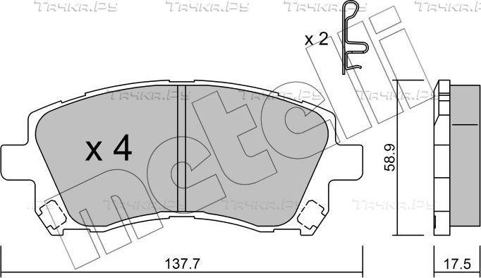 Тормозные колодки Metelli. Артикул 22-0296-0