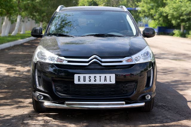 Защита RusStal переднего бампера d63/42 для Citroen C4 Aircross 2012-2017. Артикул C4Z-000554