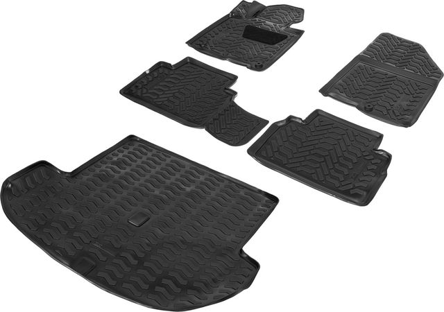 Коврики AutoFlex для салона и багажника Hyundai Santa Fe IV (5 мест) 2018-2021. Артикул K9230401-2