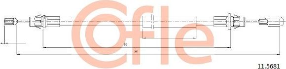 Трос ручника (тросик ручного тормоза) Cofle. Артикул 92.11.5681