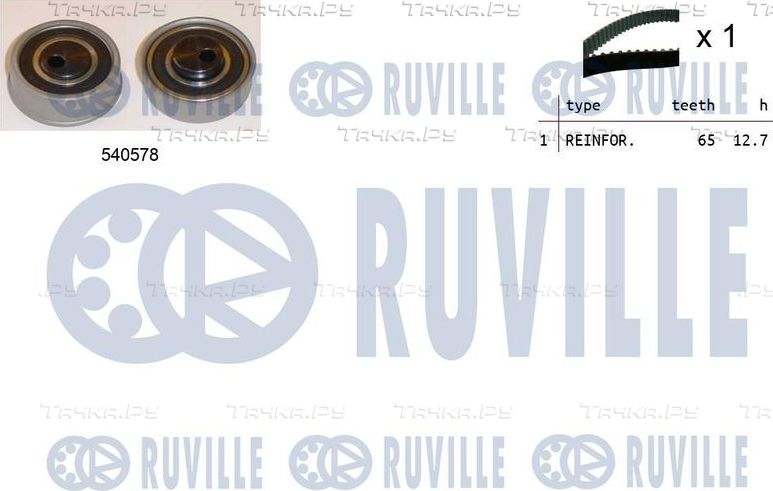 Ремень ГРМ с роликами (комплект) Ruville для Mitsubishi Grandis 2004-2011. Артикул 550455